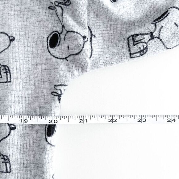 Peanuts Snoopy Women's All Over Print Long Sleeve Sleep Pullover Top Gray Medium - Picture 7 of 7